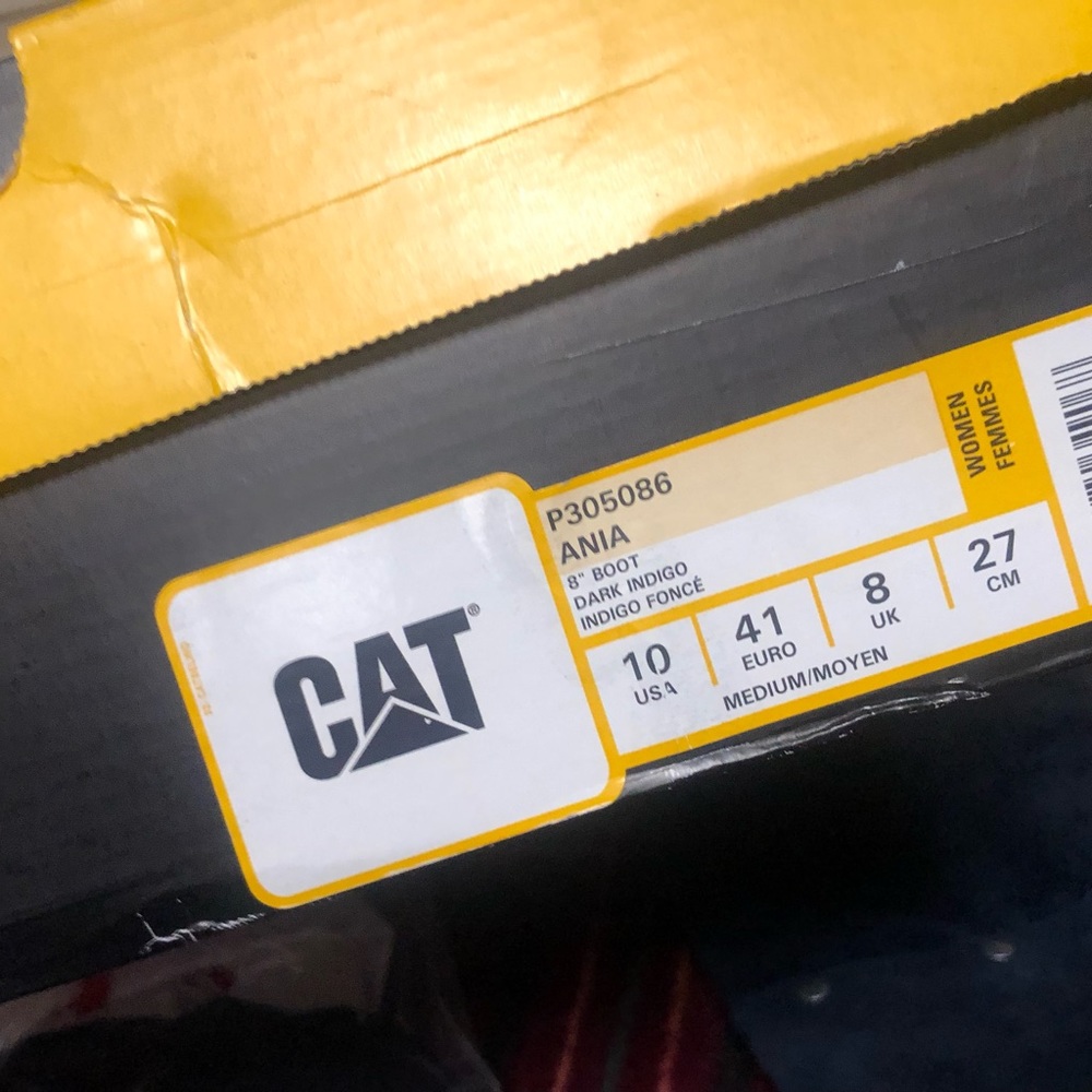 CAT Caterpillar 3 in 1 Navy  leather adjustable lengths boots rubber sole NIB - Picture 10 of 15